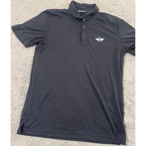 Travis Mathew Golf Shirt Mens M Black Mini Cooper Car Logo 3 Button Polo
